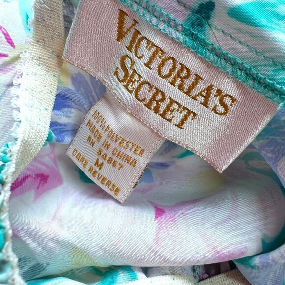 Vintage Victorias Secret Gold Label Satin Floral Cami Tap Pant Set 90s M - Picture 2 of 4